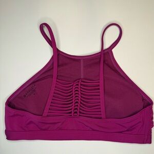 Athleta size Small  Velvet Plum Macramé High Neck Bikini Swim Top
